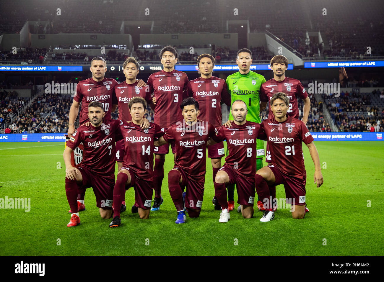 Los Angeles, USA. 31 Jan, 2019. Vissel Kobe's 11 vor dem Freundschaftsspiel gegen LAFC. Credit: Ben Nichols/Alamy leben Nachrichten Stockfoto