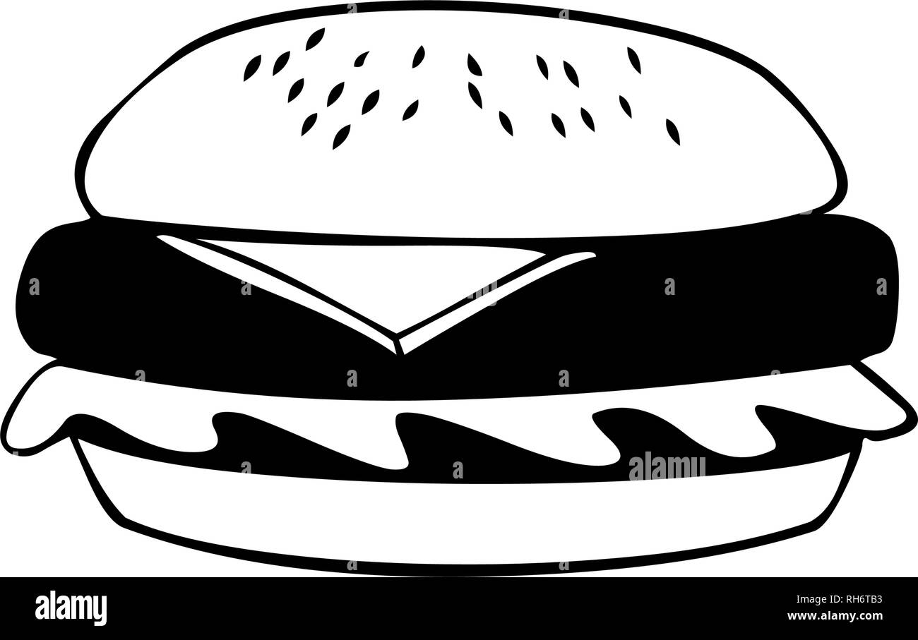 Hot Dog Symbol, Vector Illustration isoliert auf weißem Stock Vektor