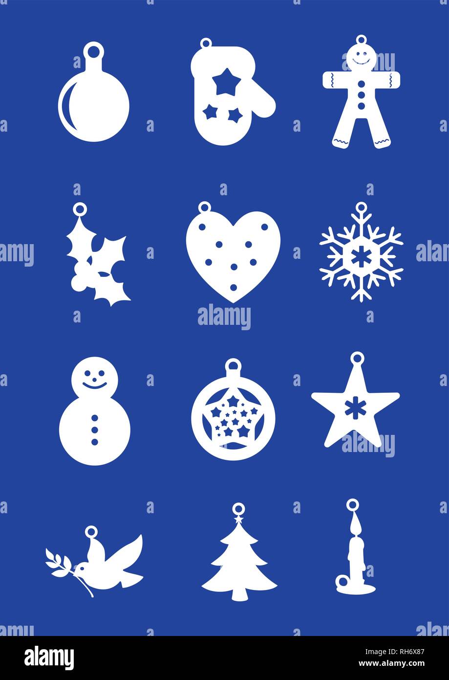 Weihnachten Spielzeug Grußkartenvorlage Symbol vektor Illustration auf blauem Hintergrund für Ihre saisonale Flyer und Grußkarten-oder Weihnachten. Stock Vektor