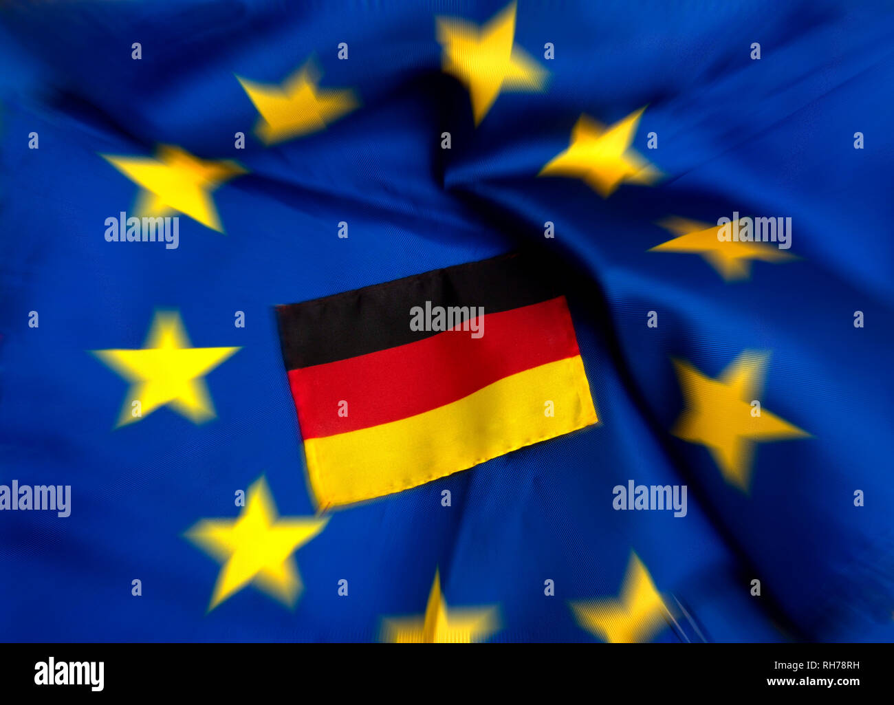 Flaggen der Europäischen Union und Deutschland Stockfoto