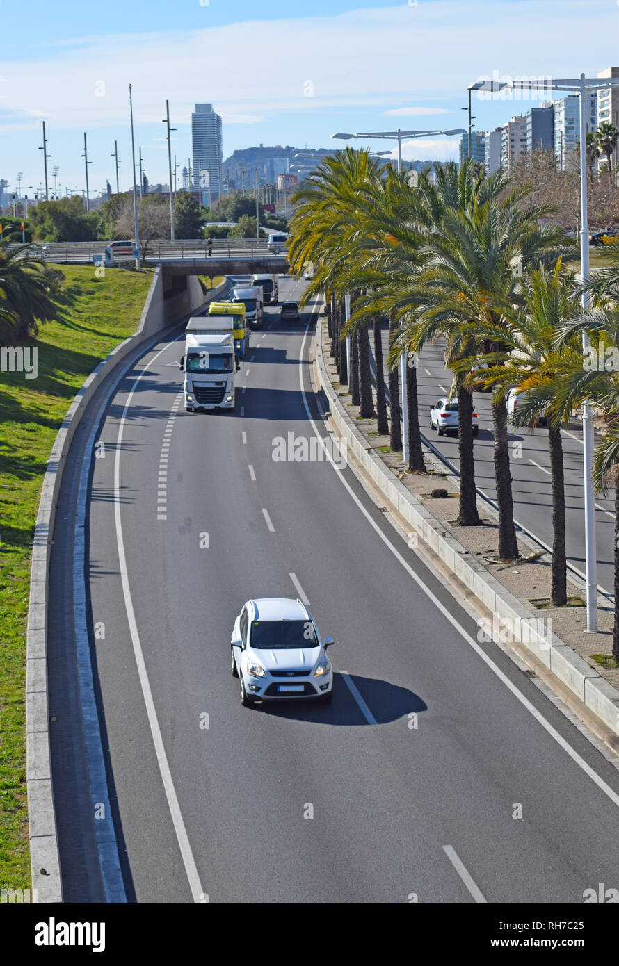 Ronda Litoral in Barcelona Stockfoto