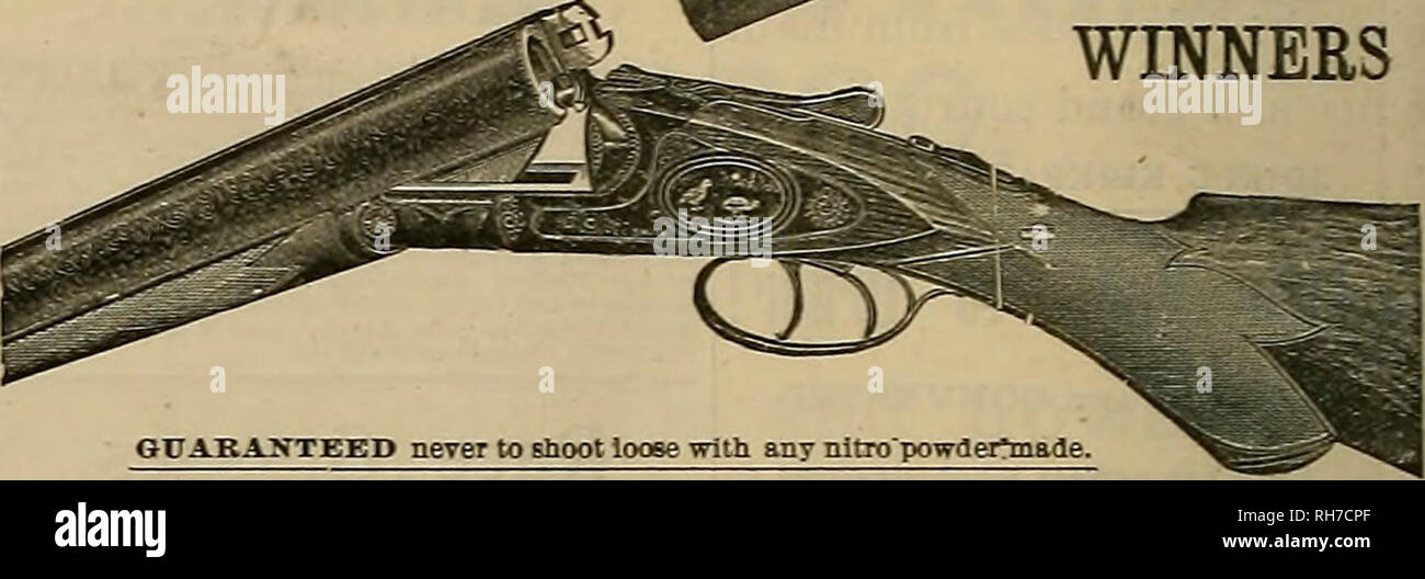 . Züchter und Sportler. Pferde. Hauptsitz: F0R: PFERD CLIPPING MASCHINEN, J. O'Kane 26 = 28 Golden Gate Ave., in der Nähe von Market, San Francisco. 58 Warren Street, New York. Töten JEDES MAL! SELBY WERKSEITIG GELADEN SHOTGUN PATRONEN "E. C." und Schultze Pulver immer Zuverlässig - Nie Gruben Fässer sicher! Stark! Sauber! Schnell! Otto Feudner brach 116 Blau Koeks gerade mit Schultze Pulver in Lincoln Club Schießen, 21. Mai, 1 S 99. PHIL. B. BEKEAET, Pazifikküste RepresentatlTe Da Font Smokeless führt. Der Gewinner der Trophäe in der GRAND AMERICAN HANDICAP 1899 und vier von sechs tireur mit Str Stockfoto