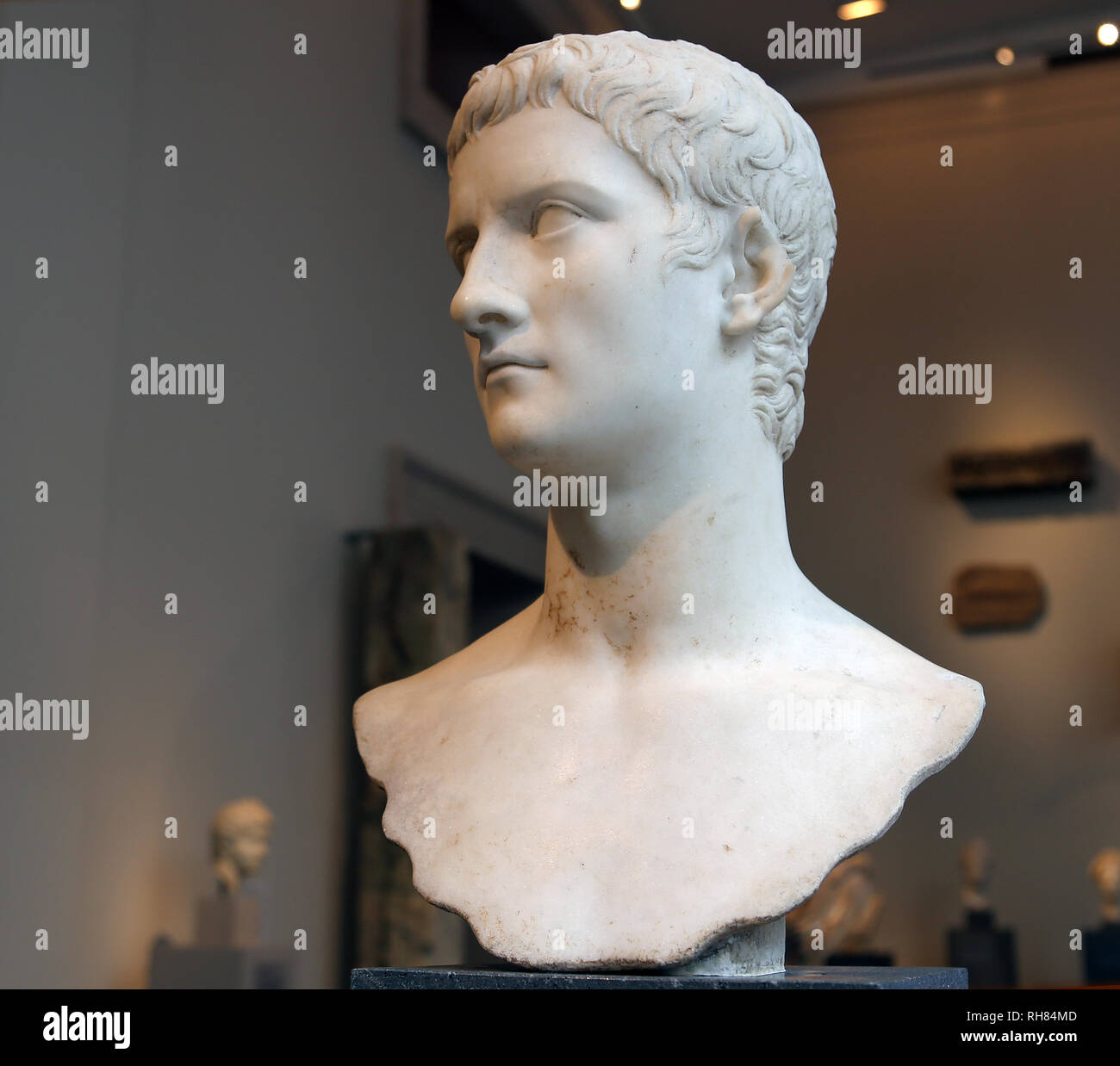 Porträt des Kaisers Caligula (12-41 N.CHR.). Marmor. Patrizier. Metropolitan Museum of Art, NY, USA Stockfoto