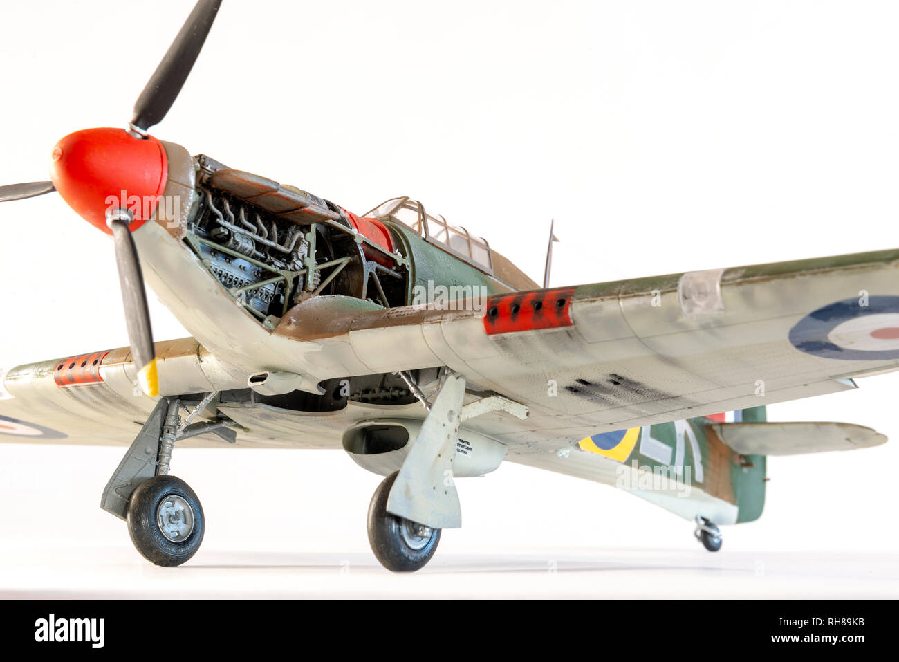 Italeri Maßstab 1:24 Modell eines Hawker Hurricane MkI Jagdflugzeug, wie in der Schlacht von Großbritannien verwendet Stockfoto