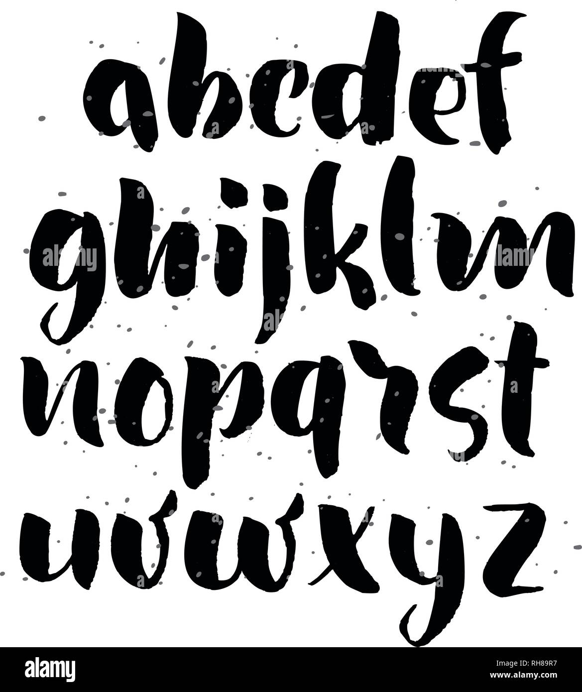Vektor Pinselstil Hand gezeichnet Alphabet aquarell Font. Kalligraphie benutzerdefinierte Typografie für Design Logo oder Poster, Einladung, etc. Handschriftliche Bürste Stock Vektor