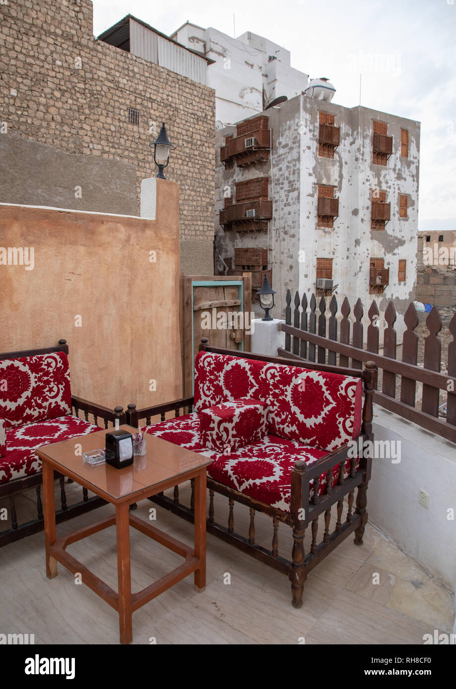 Coffee shop in al-Balad Viertel, Mekka Provinz, Jeddah, Saudi-Arabien Stockfoto