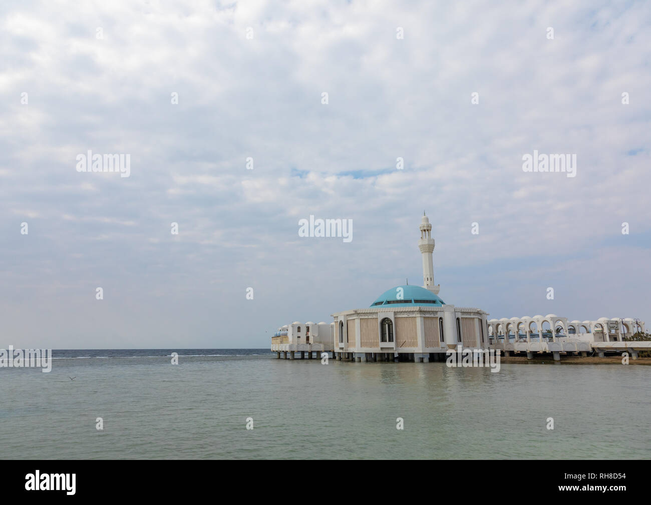 Die schwimmende Moschee oder masjid Bibi Fatima, Mekka Provinz, Jeddah, Saudi-Arabien Stockfoto