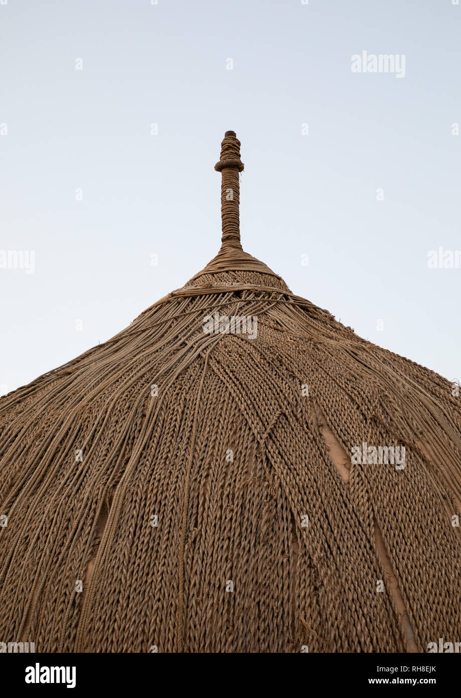 Al Ousha Attiniya haus dach mit Seilen in Heritage Village, Jizan Provinz Jizan, Saudi-Arabien Stockfoto