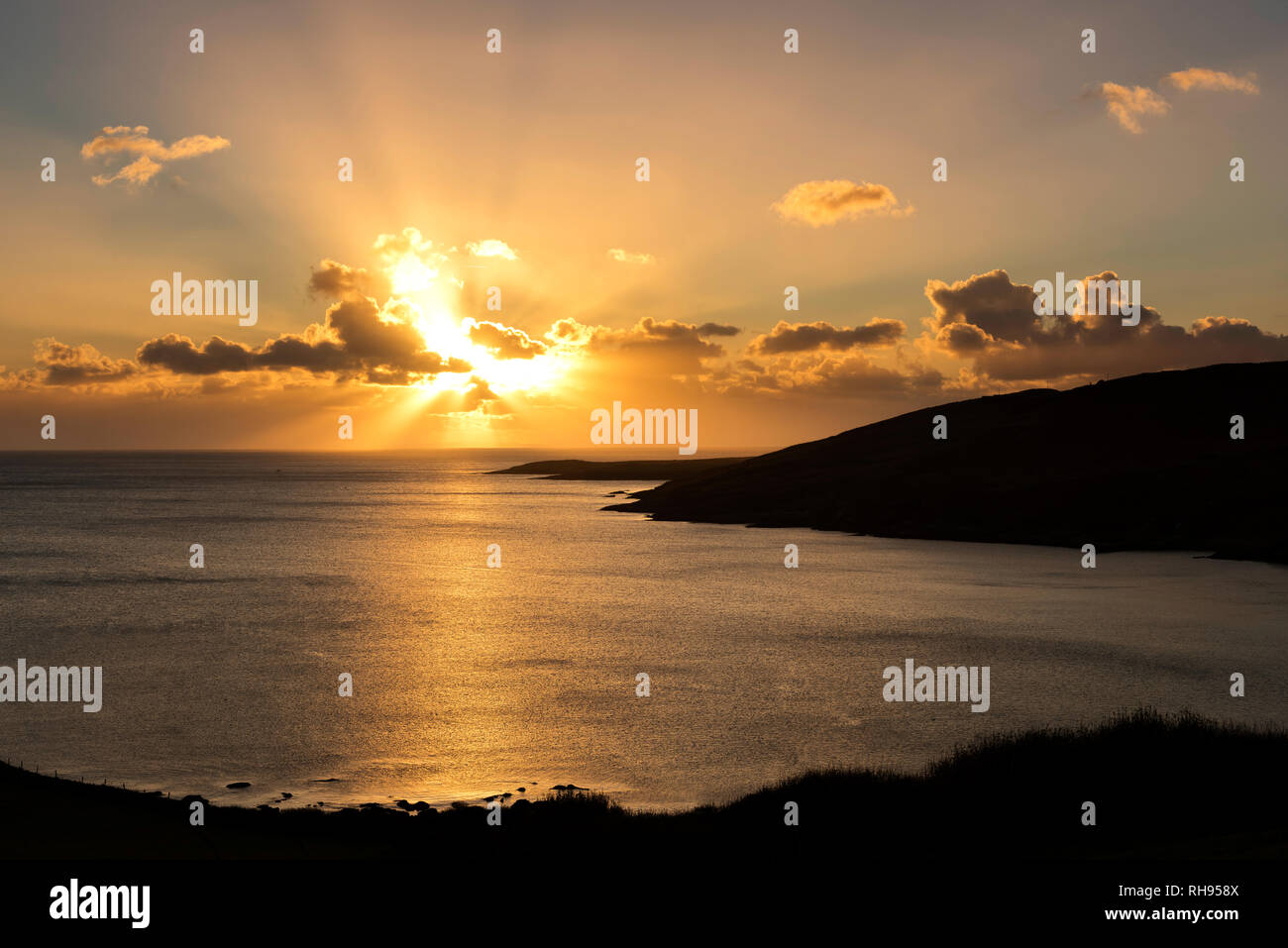 Sonnenuntergang am Muckross in West Donegal, Irland Stockfoto