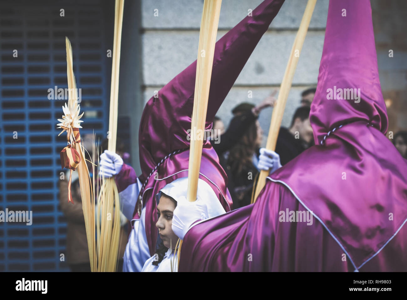 Büßer in ihrer Prozession. Heilige Woche in Zamora, Spanien (Osterwoche) ist die jährliche Gedenken des Leidens Jesu Christi. Stockfoto