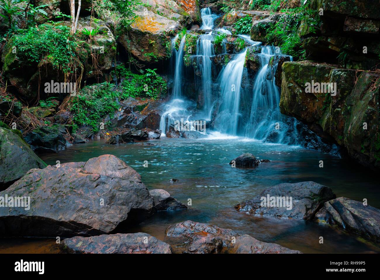 Wasserfall im Botanischen Garten in den National Park von Phong Nha Ke Bang, Vietnam. Stockfoto