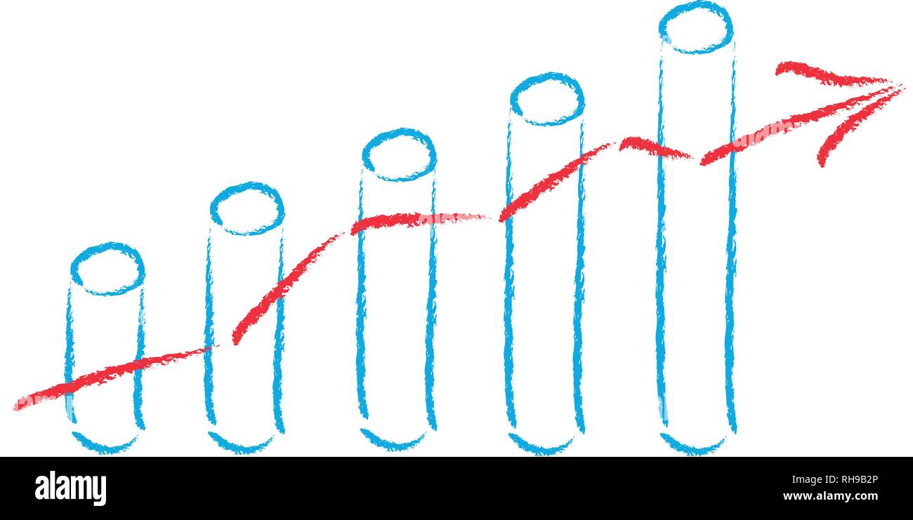 Aktienkurs, Bar Chart, Bilanz, Vektor Stock Vektor