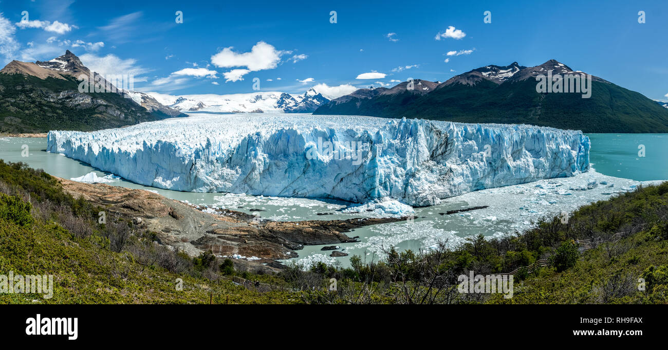 Blick auf Gletscher Perito Moreno Stockfoto