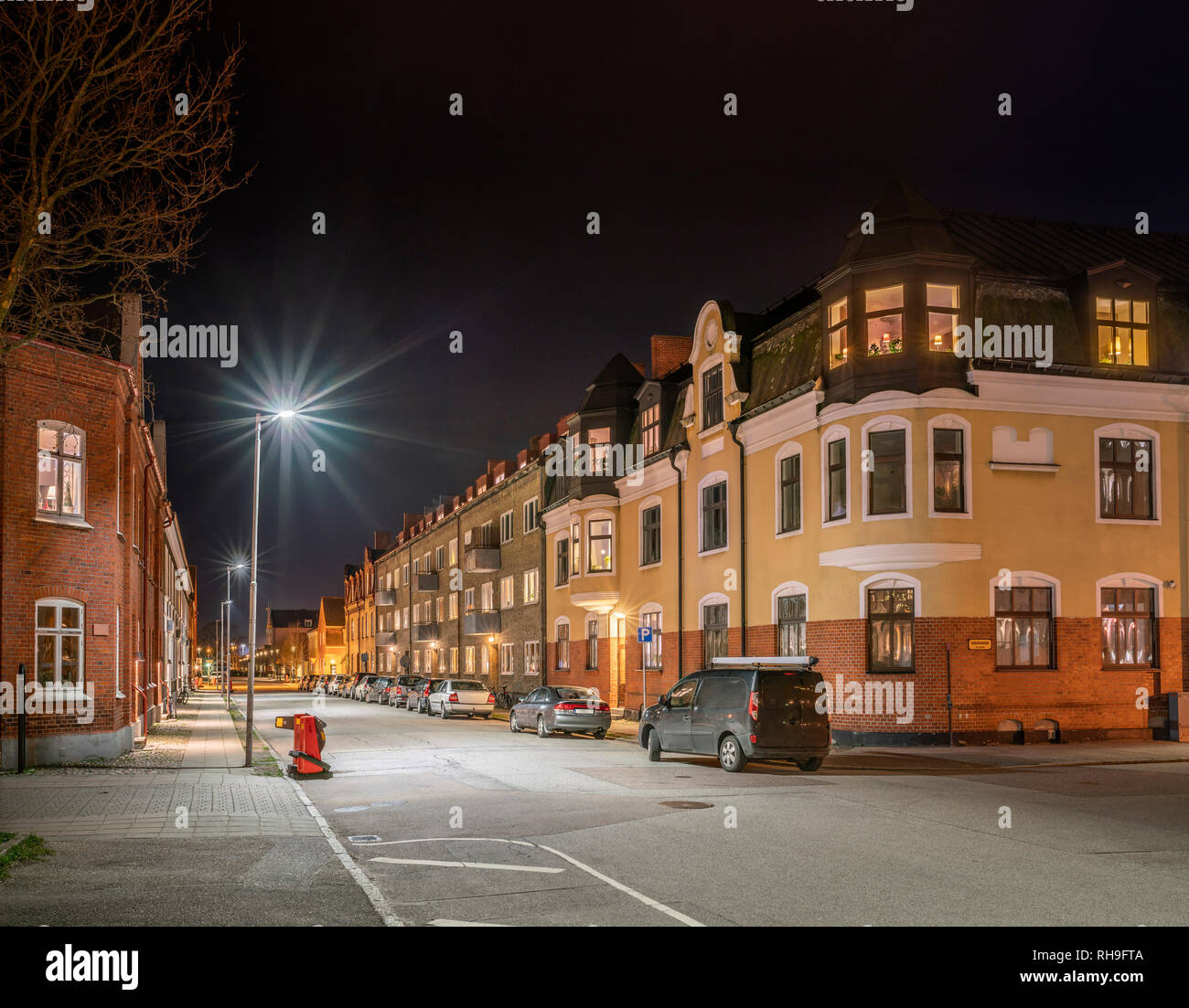 Die Heimat von Kommissar Kurt Wallanders von Henning Mankell bei 10 Mariagatan, Ystad, Skåne, Schweden, Skandinavien. Stockfoto