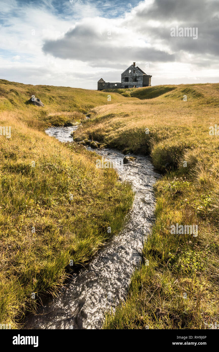 Verlassenes Haus auf Dagverðará auf Snaefellsnes Halbinsel Stockfoto