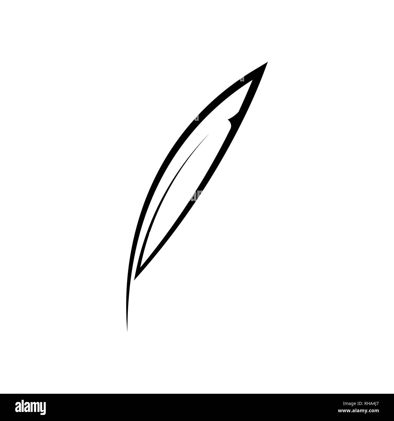 Umrisse feather Symbol auf weißem Stock Vektor