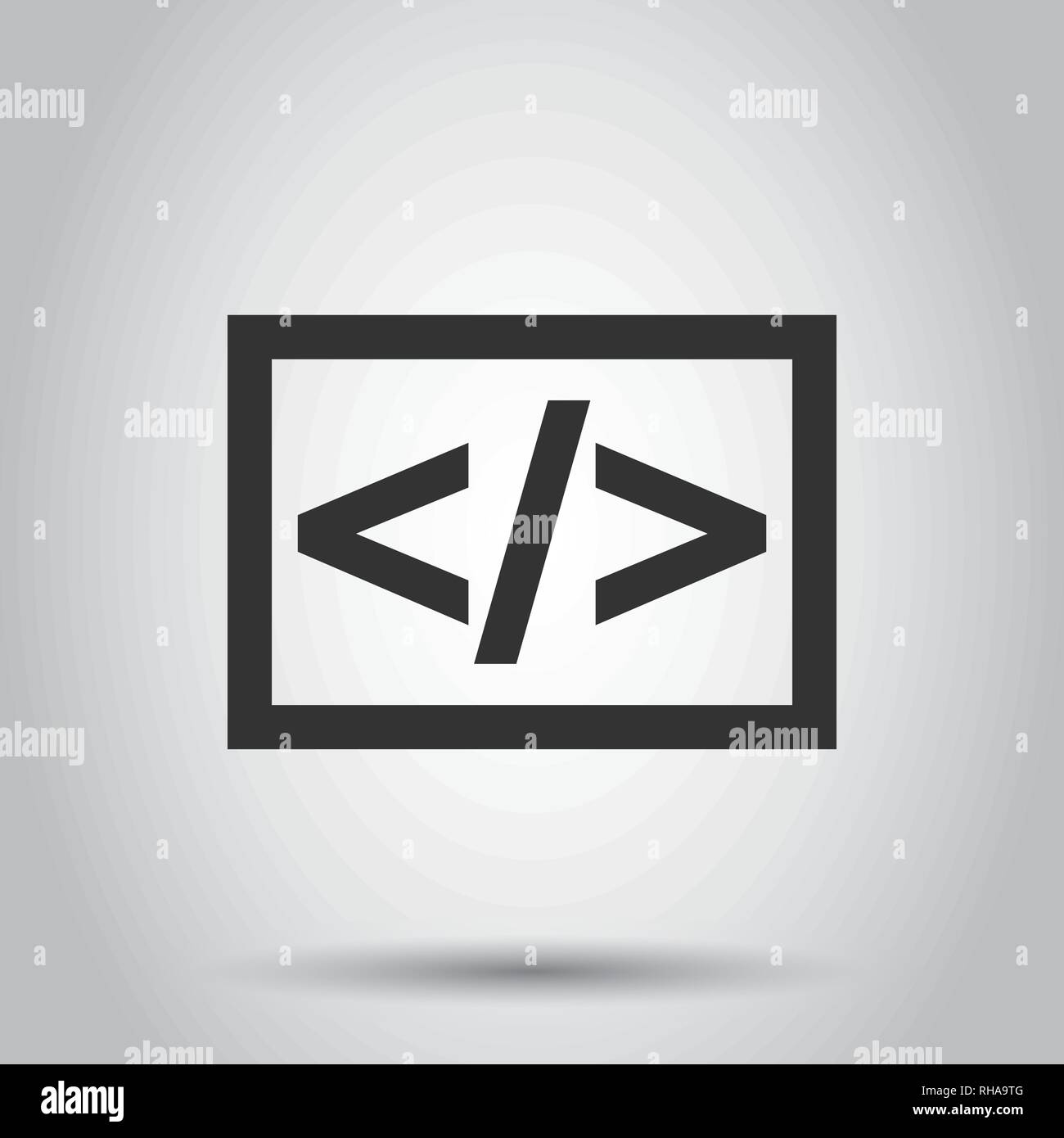 Quelle business Vektor Icon im flachen Stil öffnen. Api-Programmierung Abbildung auf weißen Hintergrund. Programmierer Technologie Konzept. Stock Vektor