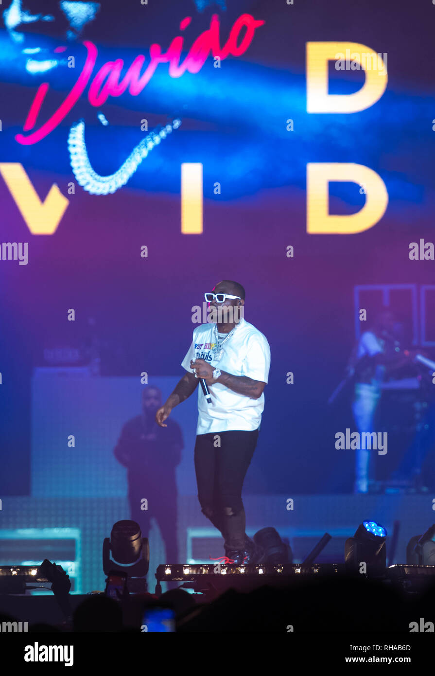 London, Vereinigtes Königreich. Januar 27, 2019. Davido führt live auf der Bühne in der O2 Arena. Michael Tubi/Alamy leben Nachrichten Stockfoto