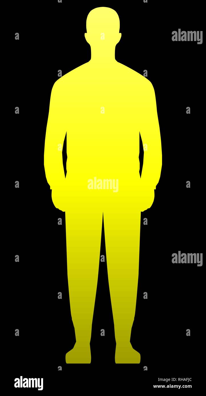 Mann, der Silhouette - Gelb Gradienten, isoliert - Vector Illustration Stock Vektor