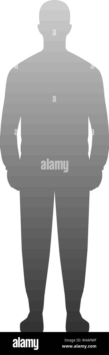 Mann, der Silhouette - grey Gradient, isoliert - Vector Illustration Stock Vektor