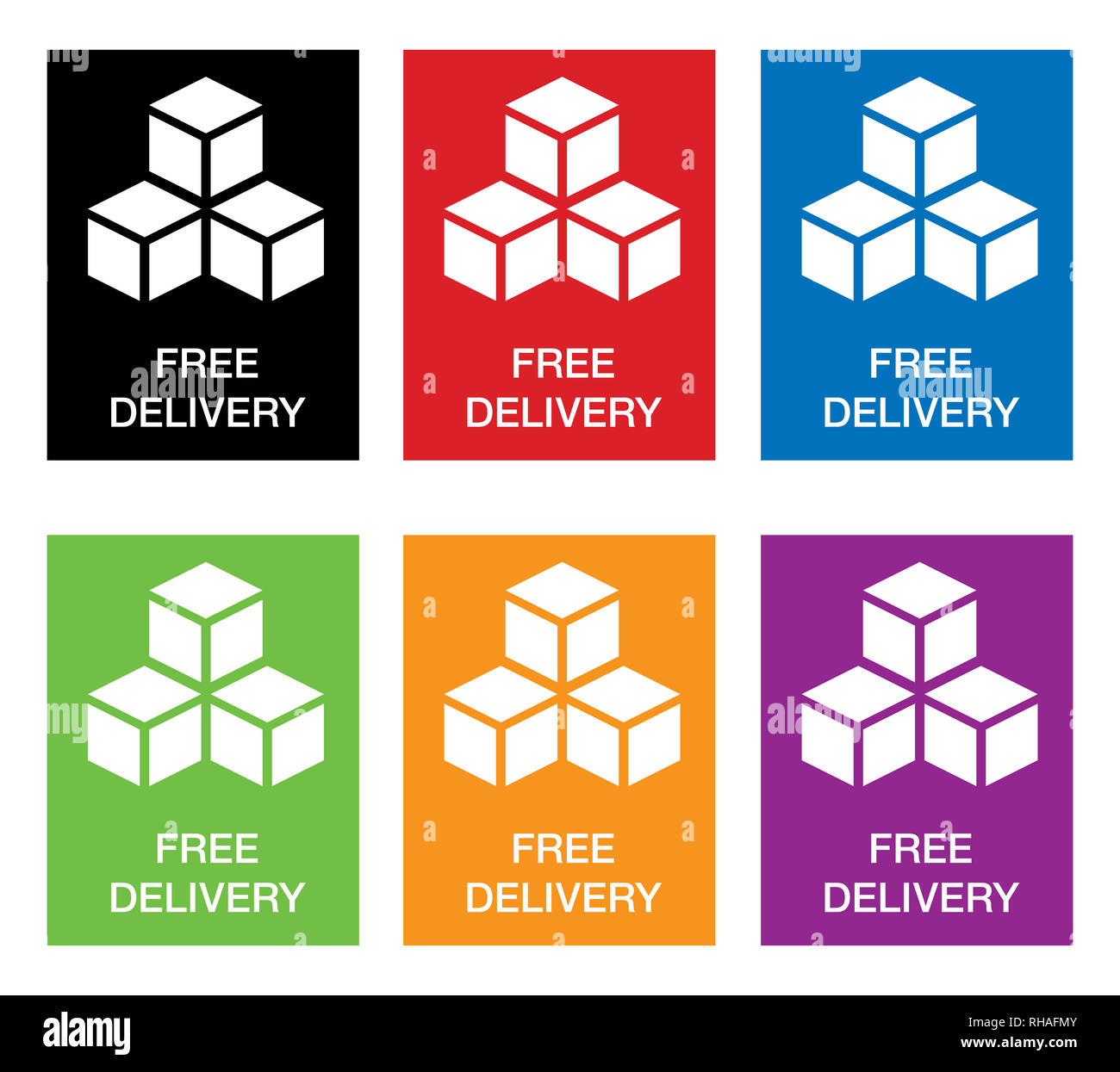 Kostenloser Versand und Lieferung Symbole Stockfoto