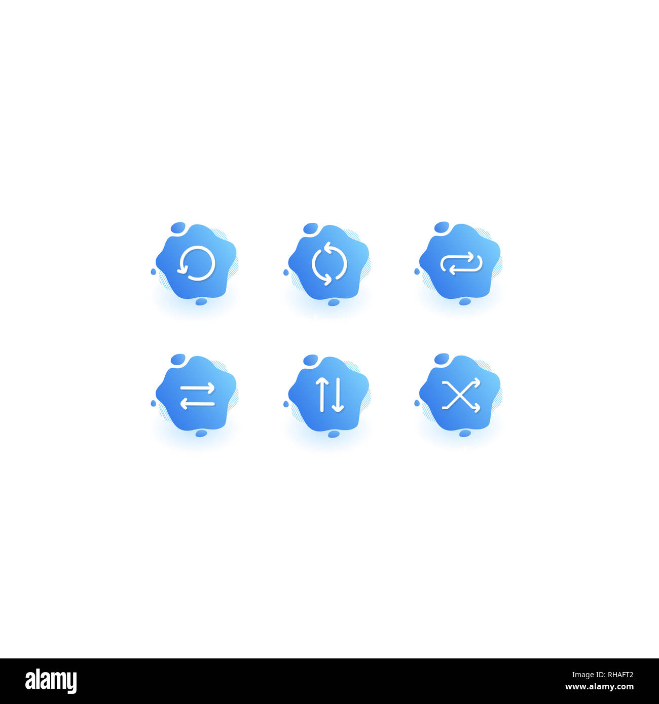 Moderne Flüssigkeit Benachrichtigung Pfeil Vektor icon Stockfoto