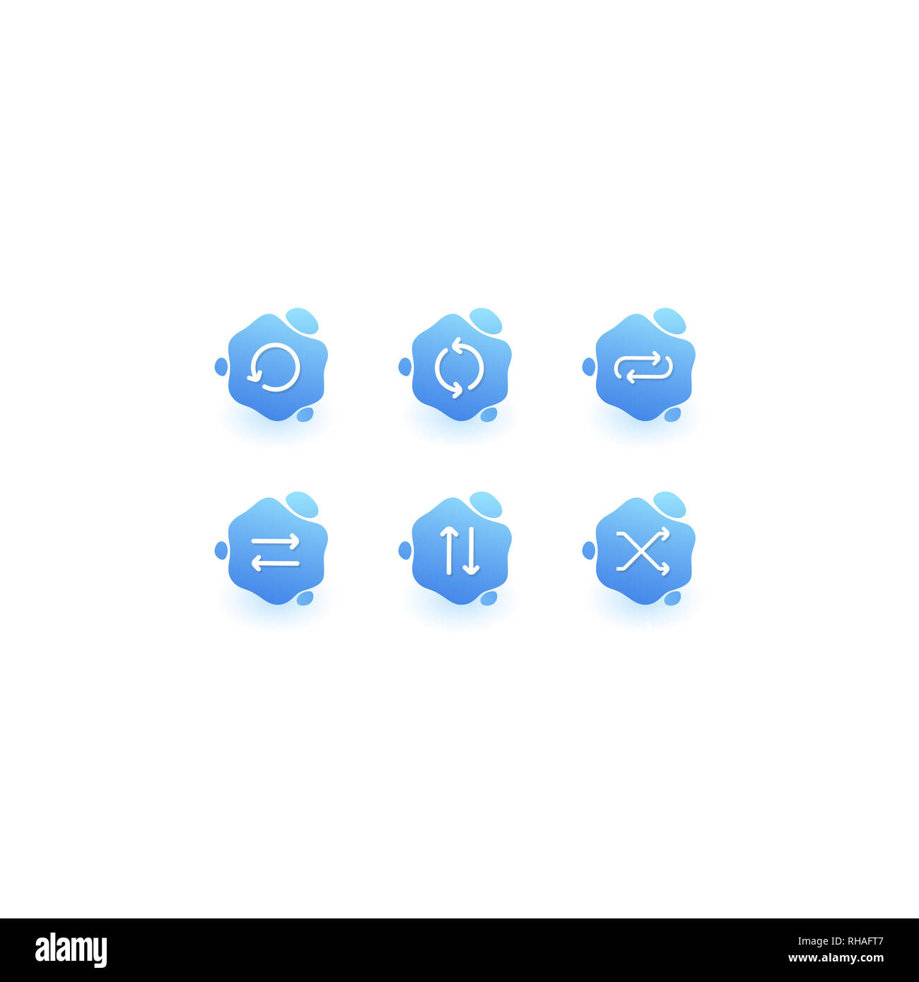 Moderne Flüssigkeit Benachrichtigung Pfeil Vektor icon Stockfoto