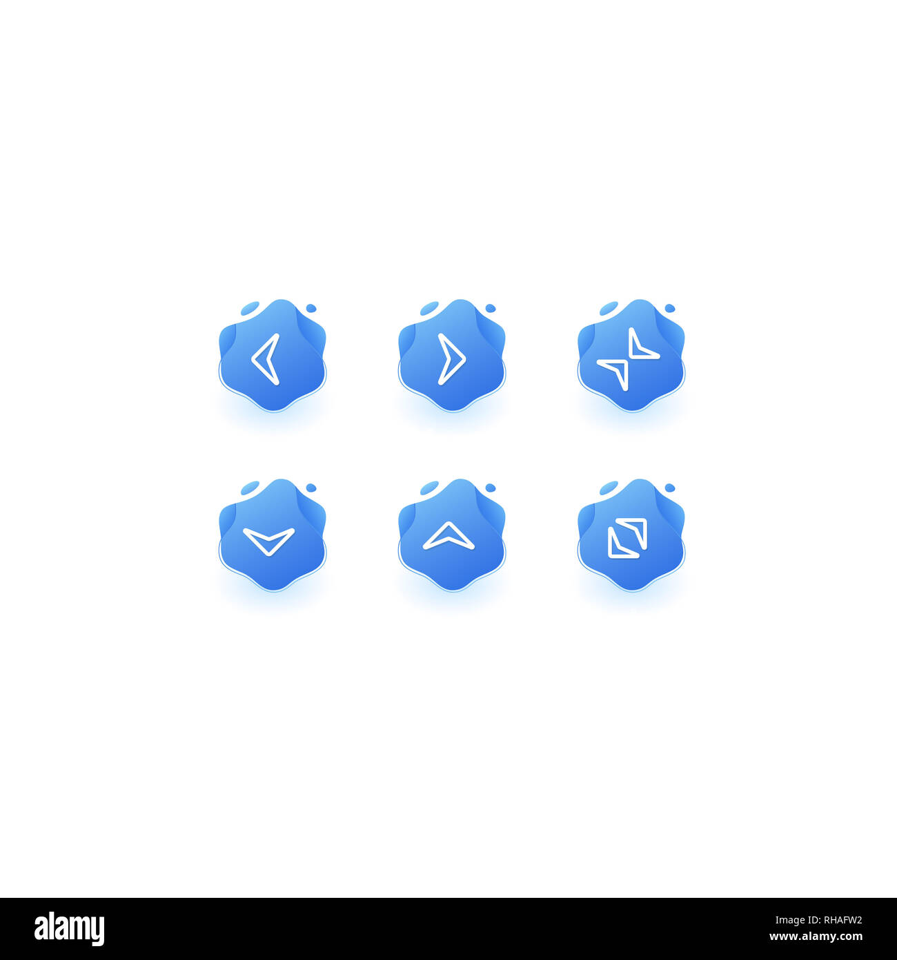 Moderne Flüssigkeit Benachrichtigung Pfeil Vektor icon Stockfoto