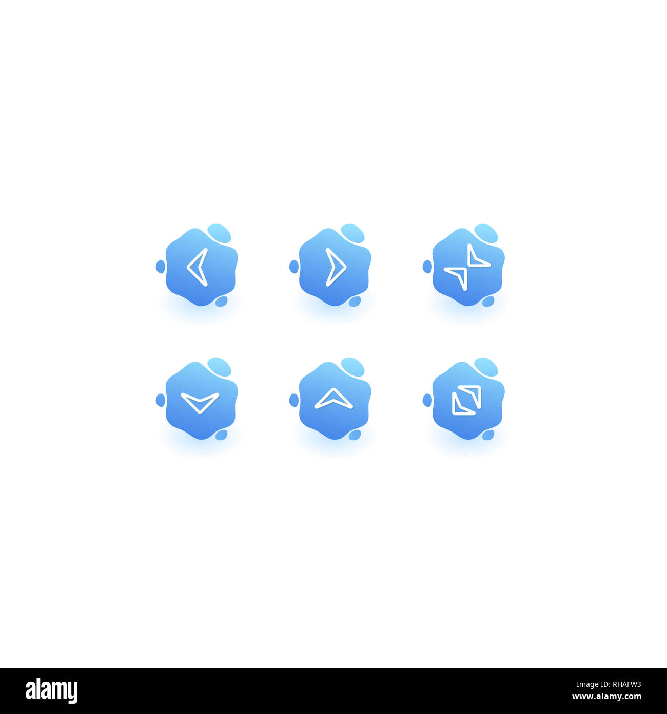 Moderne Flüssigkeit Benachrichtigung Pfeil Vektor icon Stockfoto