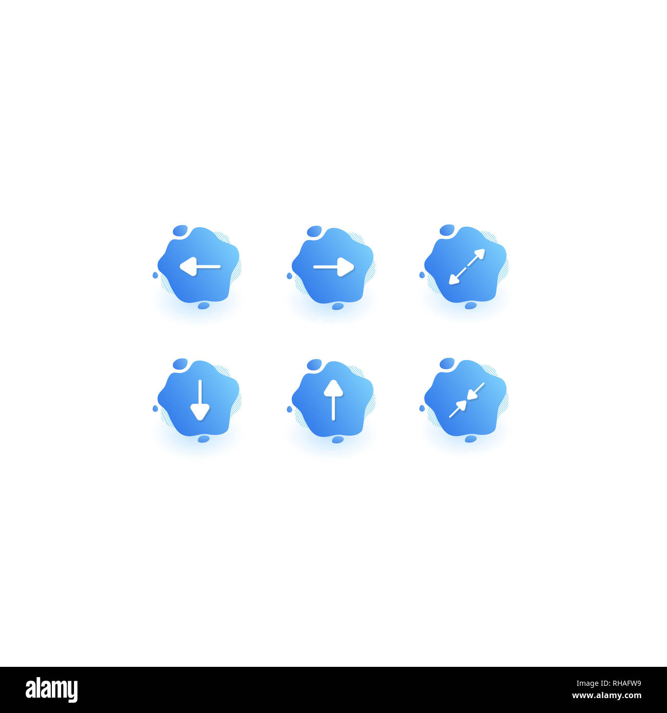 Moderne Flüssigkeit Benachrichtigung Pfeil Vektor icon Stockfoto