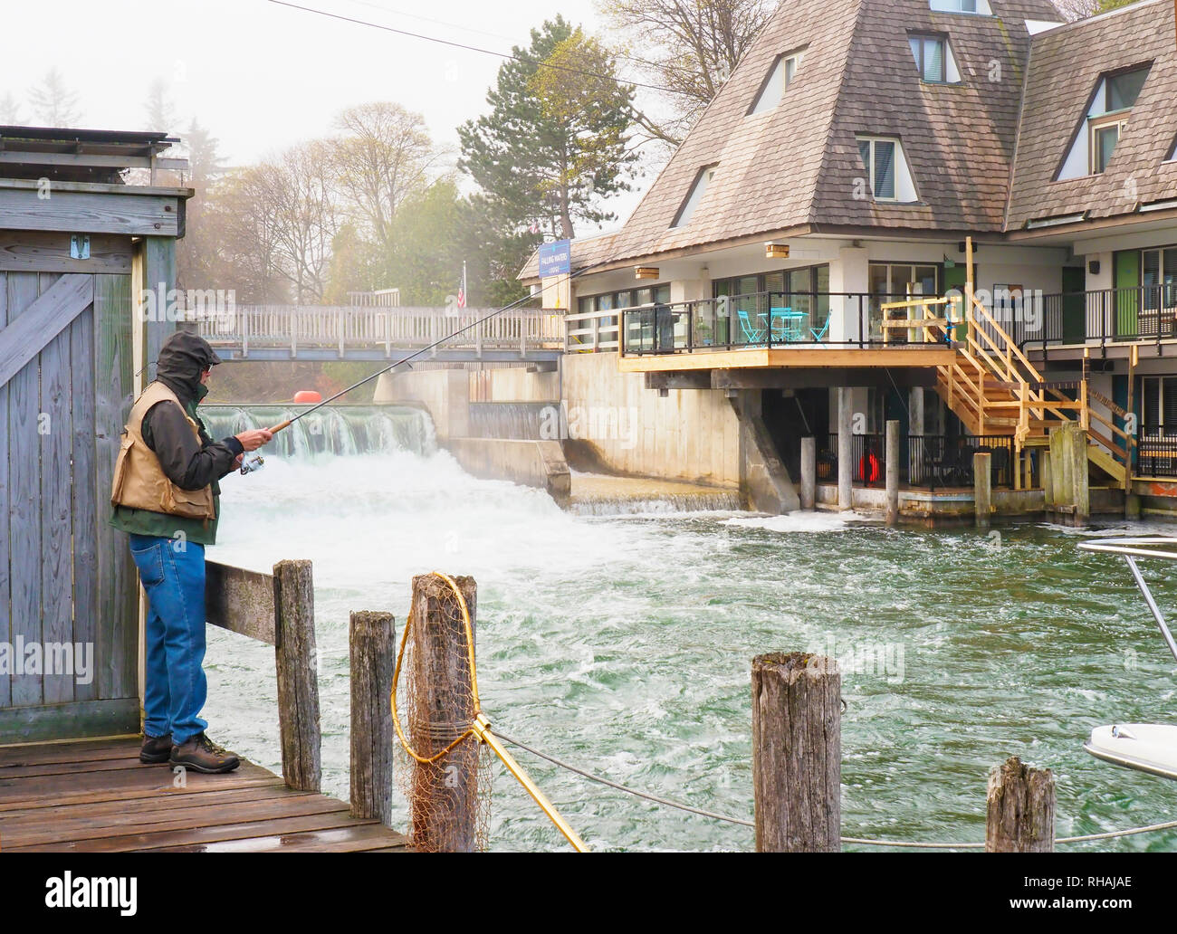 Historische Fishtown, Leland, Leelanau Peninsula, Michigan, USA Stockfoto