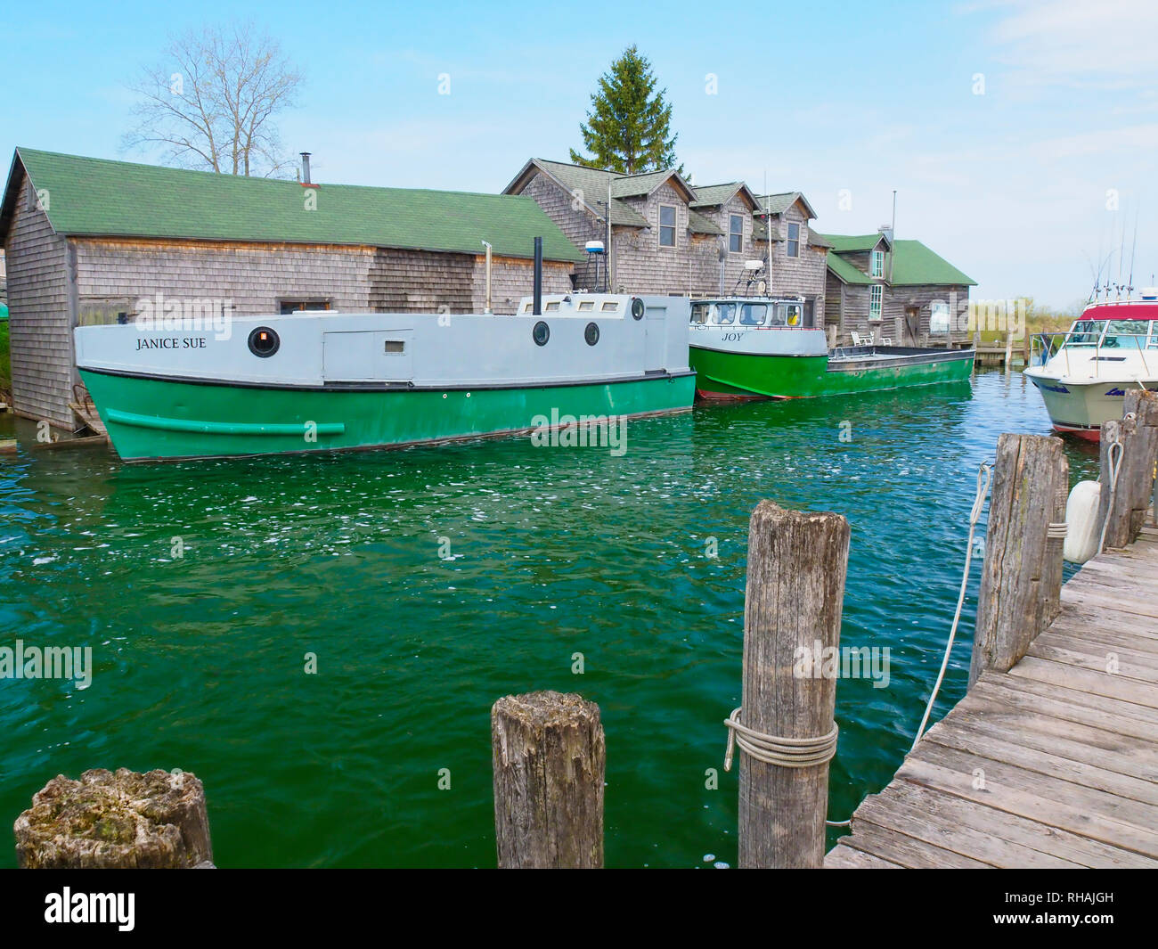 Historische Fishtown, Leland, Leelanau Peninsula, Michigan, USA Stockfoto