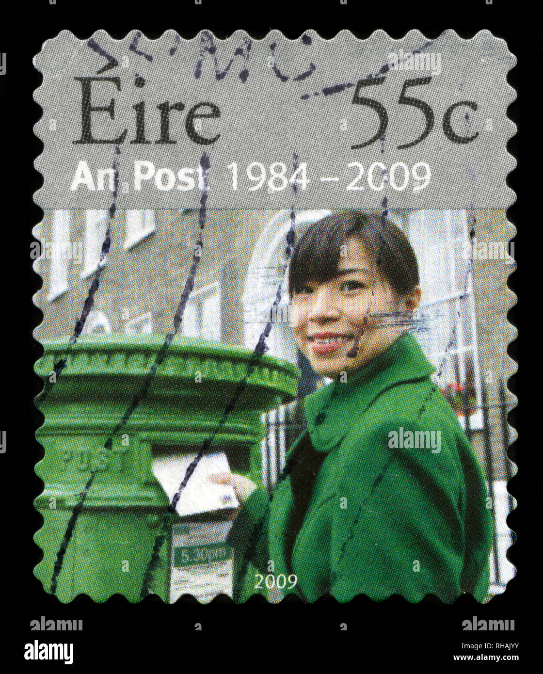Briefmarke aus Irland im 25 Anniv. von An Post-Serie in 2009. Stockfoto