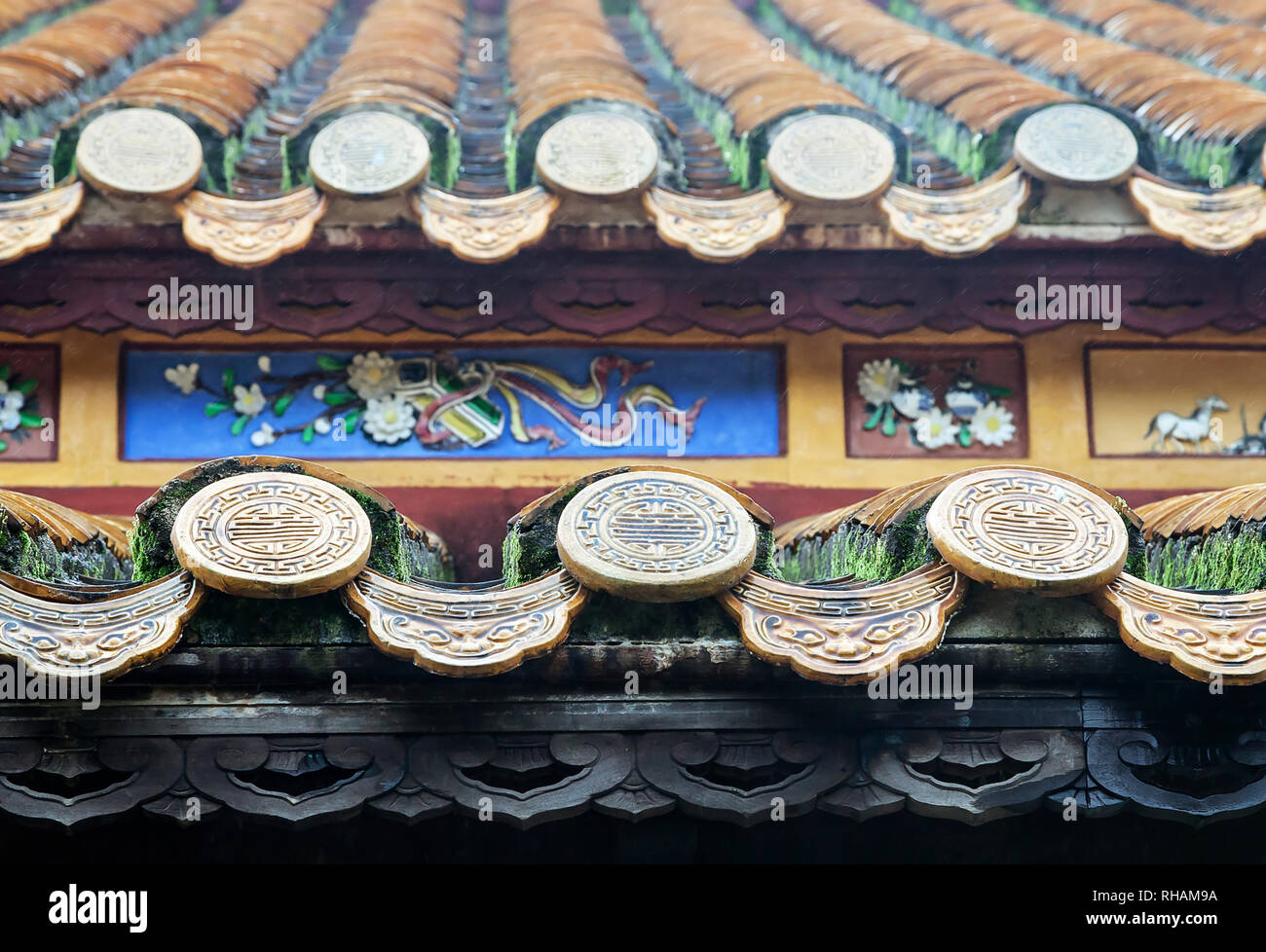 Nahaufnahme von Dach des buddhistischen Tempel Stockfoto