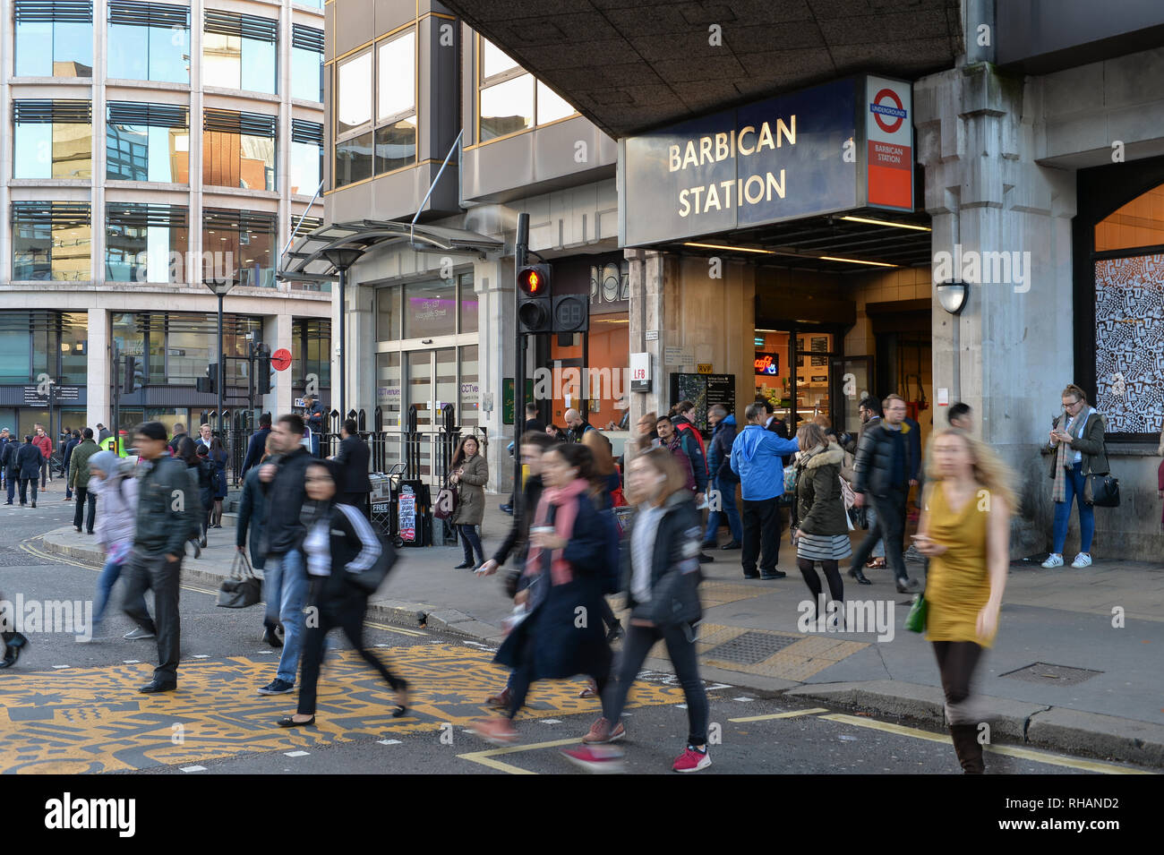 Barbican Station Stockfoto