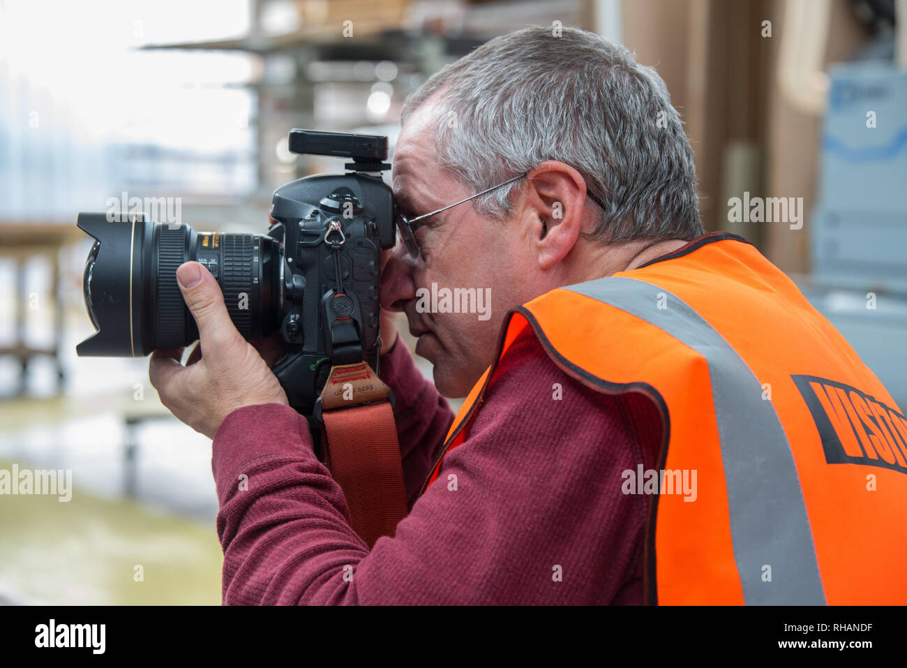 Fotograf bei der Arbeit Stockfoto