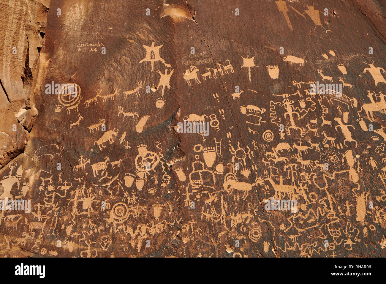 Zeitung Rock State Historical Monument, Utah, USA, Nordamerika Stockfoto