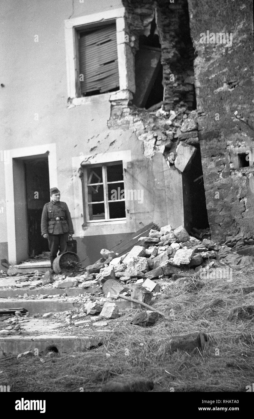 Wehrmacht Heer Westwall 1939 - Deutsche Armee Siegfried Line 1939 Stockfoto