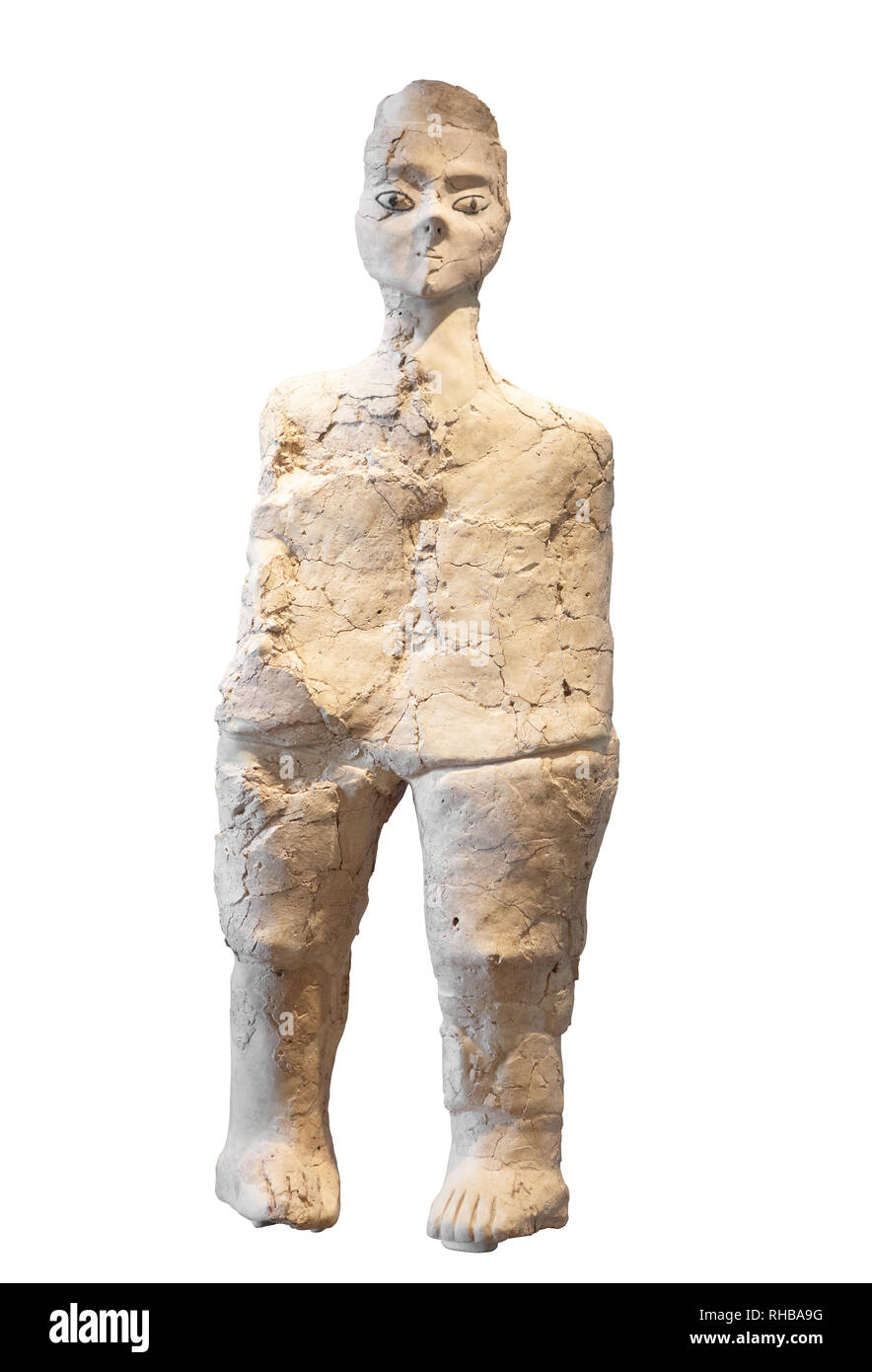 (Ayn) Ain Ghazal Statue. Putz und Reed Statue in die Pre - Keramik vom Neolithikum B Zeitraum. Jordanien, Ayn Ghaza. Stockfoto