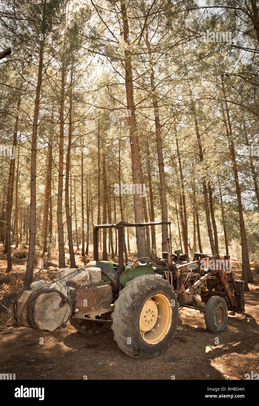 Der Traktor, getönten Bild. Stockfoto