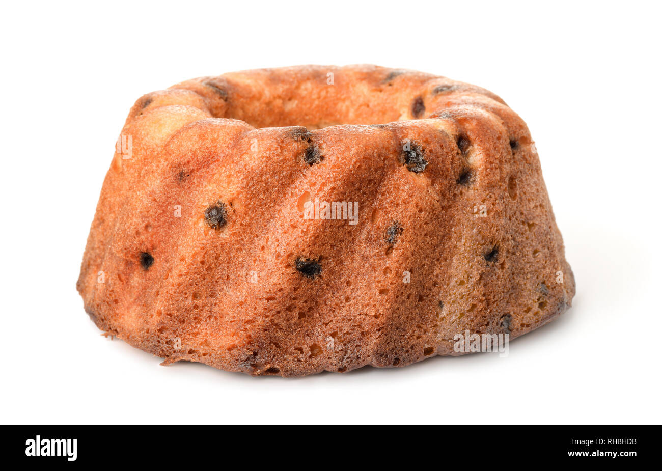 Hausgemachte bundt Cake isoliert auf weißem Stockfoto