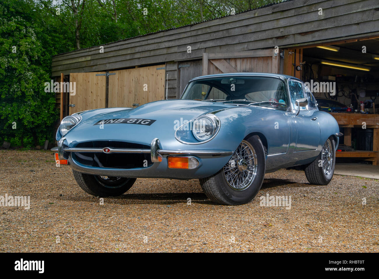 Serie 2 Jaguar E-Type 4.2 klassische britische Sportwagen Stockfoto