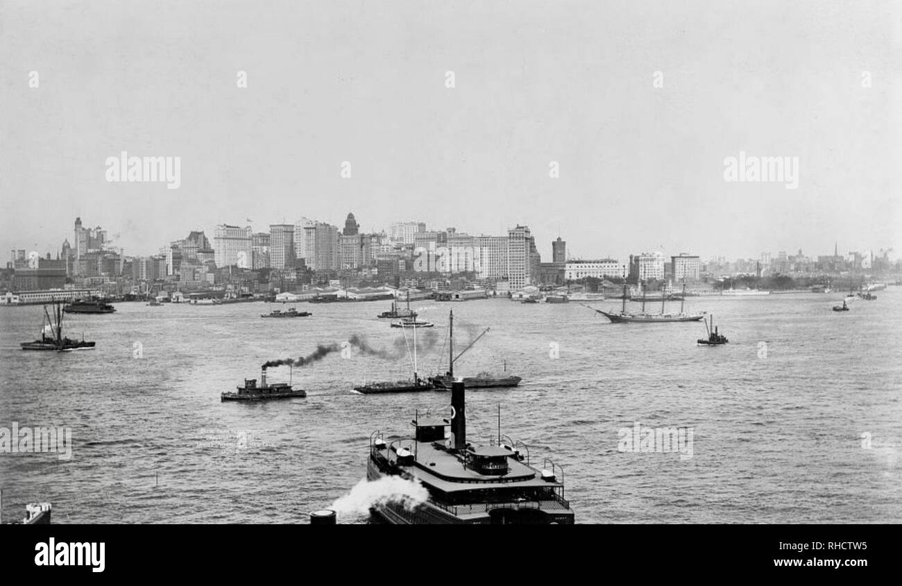 New York City am Ufer, 16. Oktober 1905. Stockfoto