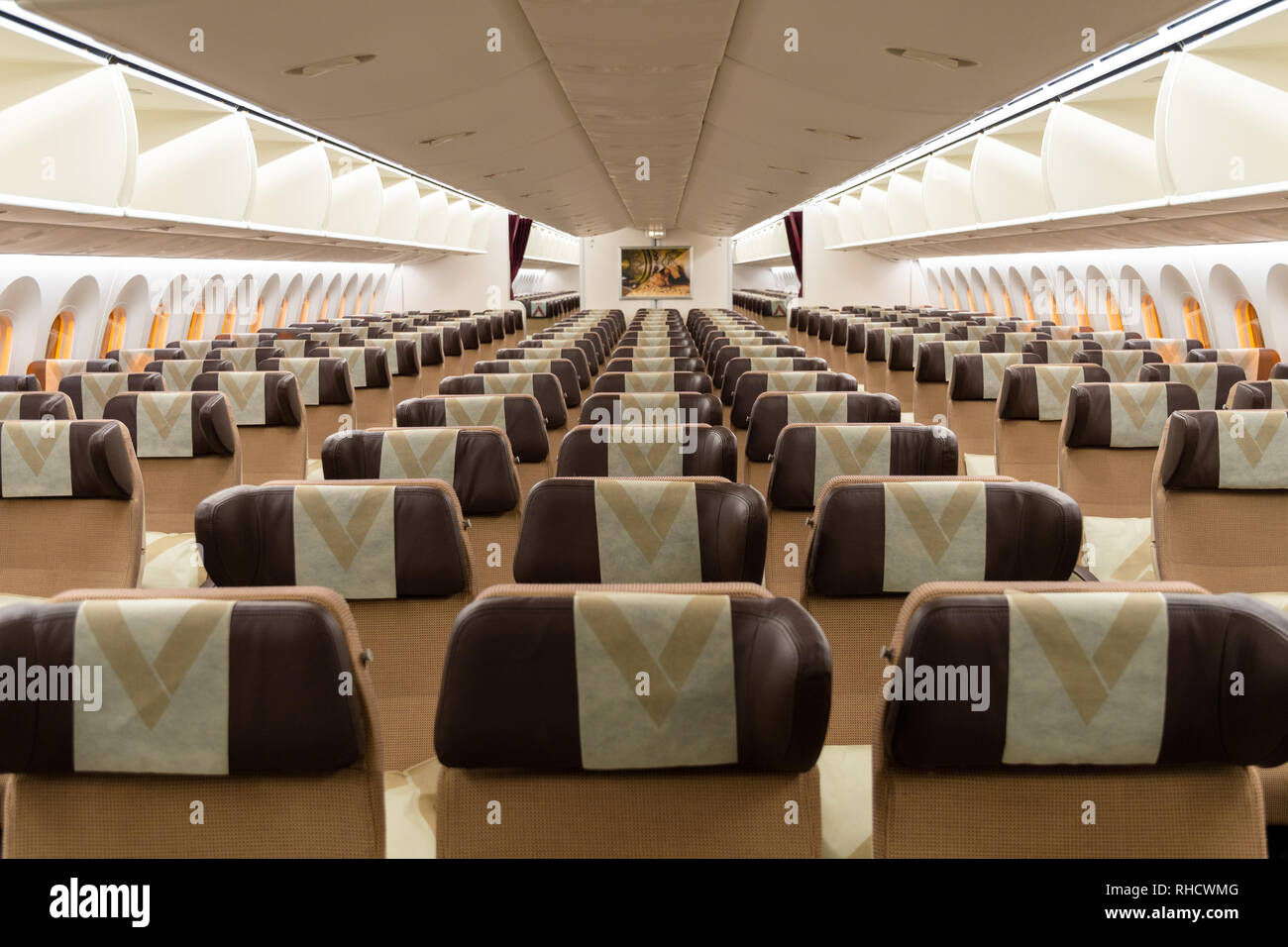 Boeing 787 Dreamliner Interior Stockfotos Boeing 787