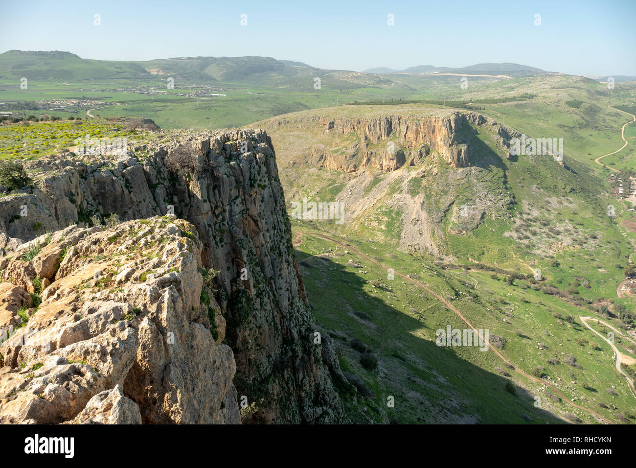 Berg Arbel in der Nähe von Tiberias in Israel. Stockfoto