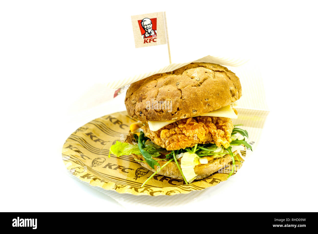KFC, Burger, Grande Cheeser Burger Stockfoto