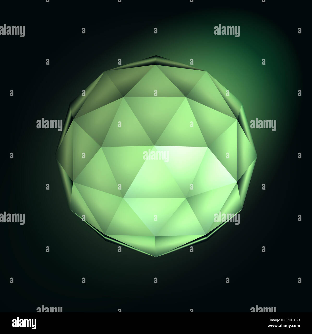 Abstrakt Grün Kristall auf dunklem Hintergrund Stockfoto