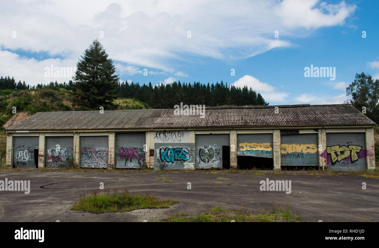 Graffiti, Tagging, Street Art, Jugendkultur, Murapara, Bay of Plenty, North Island, Neuseeland Stockfoto