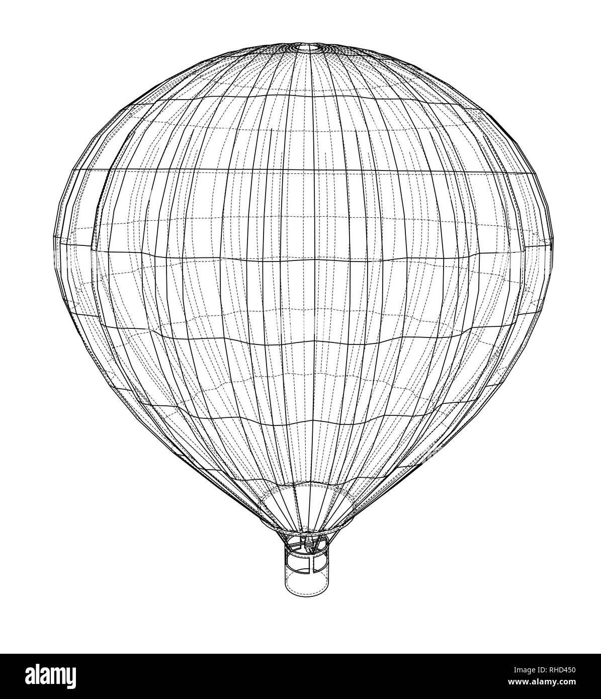 Umrisse Heißluftballon Stock Vektor