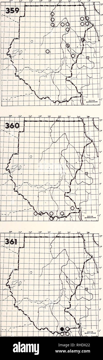 . Bonner zoologische nach 1550. Zoologie. 123. 359 Nubian (553) nightjar Caprimulgus nubicus tamaricis R LM NBR ziemlich allgemeine nördlich von 17°N, selten südlich von Öffnen acacia Grünland und Wüste-schrubben Erläuterungen: Datensätze südlich von 17° N sind wan-derers in der trockenen Jahreszeit 360 feurig-necked Nightjar Caprimulgus (551) Großer Brustmuskel nigriscapularis R? (3-7) NBR gelegentlich besser Wald- und Galeriewäldern 361 Abessinier (Montane) (558) nightjar Caprimulgus poliocephalus poliocephalus R BR 2, 3 gemeinsame Grünland, Anbauten und Waldränder oberhalb von 1500 m 362 Rufous ist Nightjar (550) keine Karte Caprimulgus Stockfoto